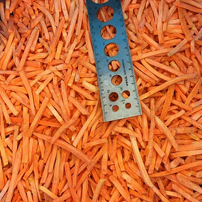 IQF carrot strips thickness 6mm, length 30-50mm